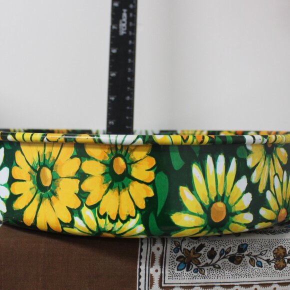 Vintage Marsh Allan Metal Flower Power Daisy Round Tray 1960'S 12.25" Dia. - Picture 4 of 9